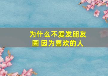 为什么不爱发朋友圈 因为喜欢的人